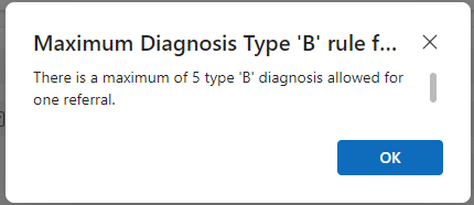 Maximu Dignosis Type B rule error