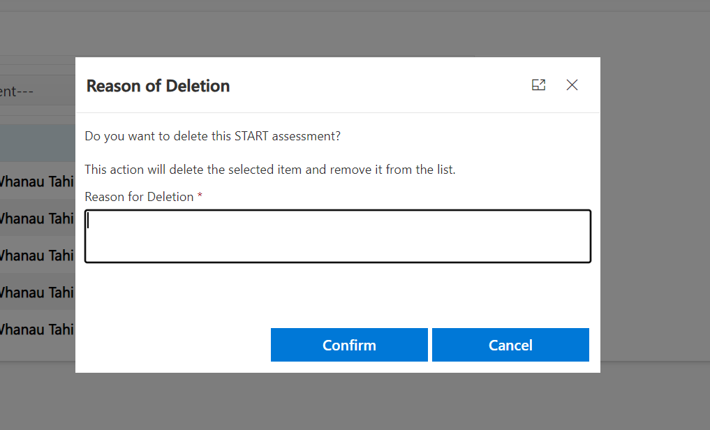 Core Document Reason For Deletion