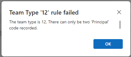 Team Type 12 rule error