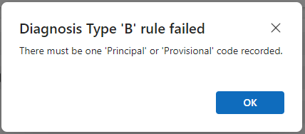 Dignosis Type B rule error