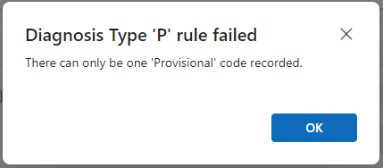 Dignosis Type P rule error